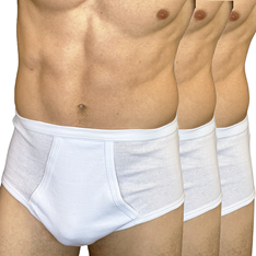 Slip Ouvert Taille Haute Homme - x3 Blanc